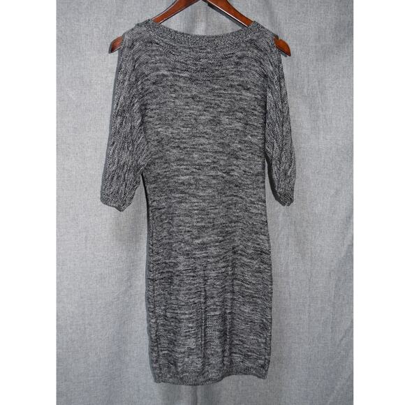 Trina Turk Gray Black Knit Cold Shoulder Sweater Dress Size S - Picture 4 of 4